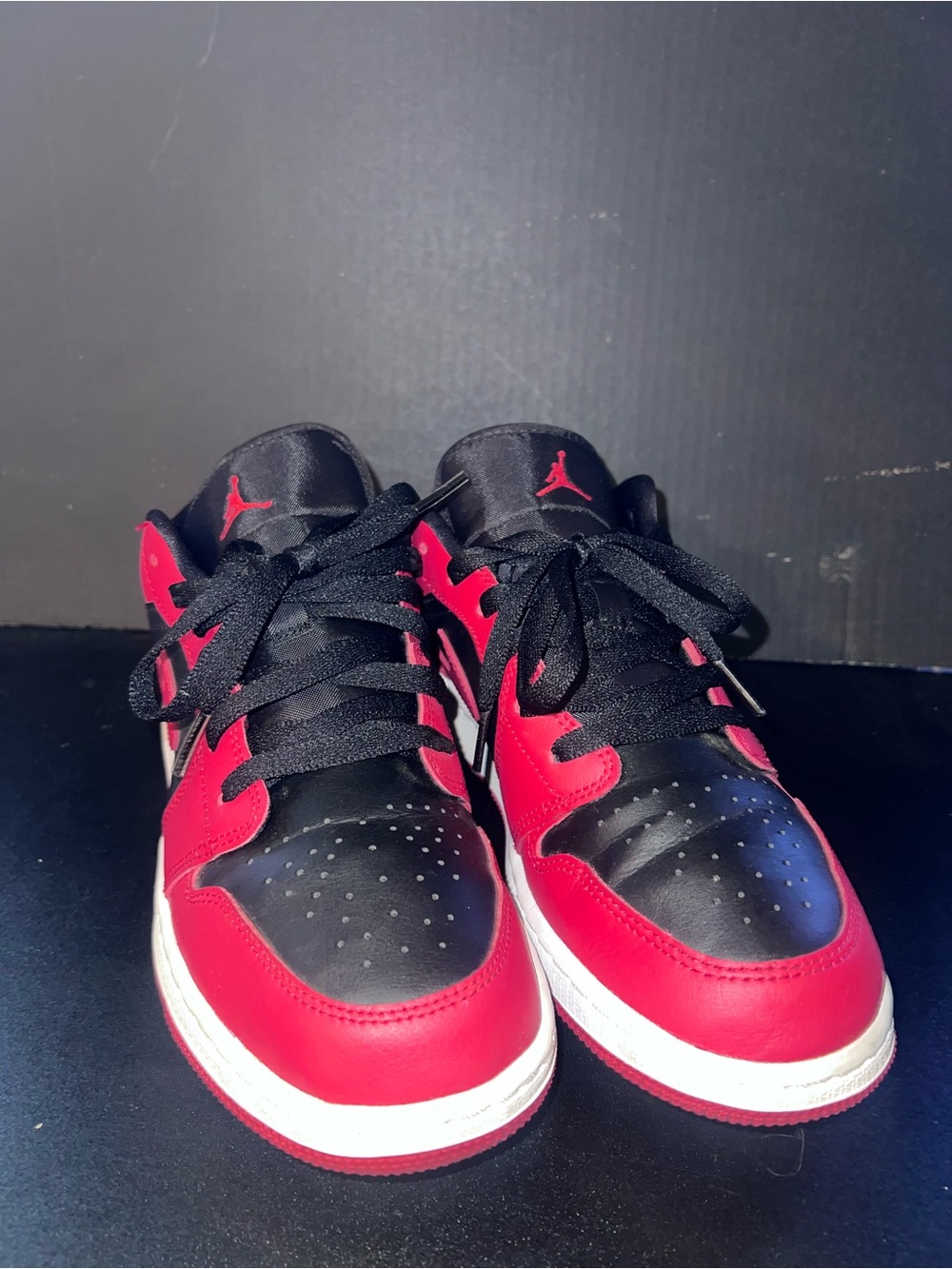 Jordan Kids Red and Black Low-Top Sneakers